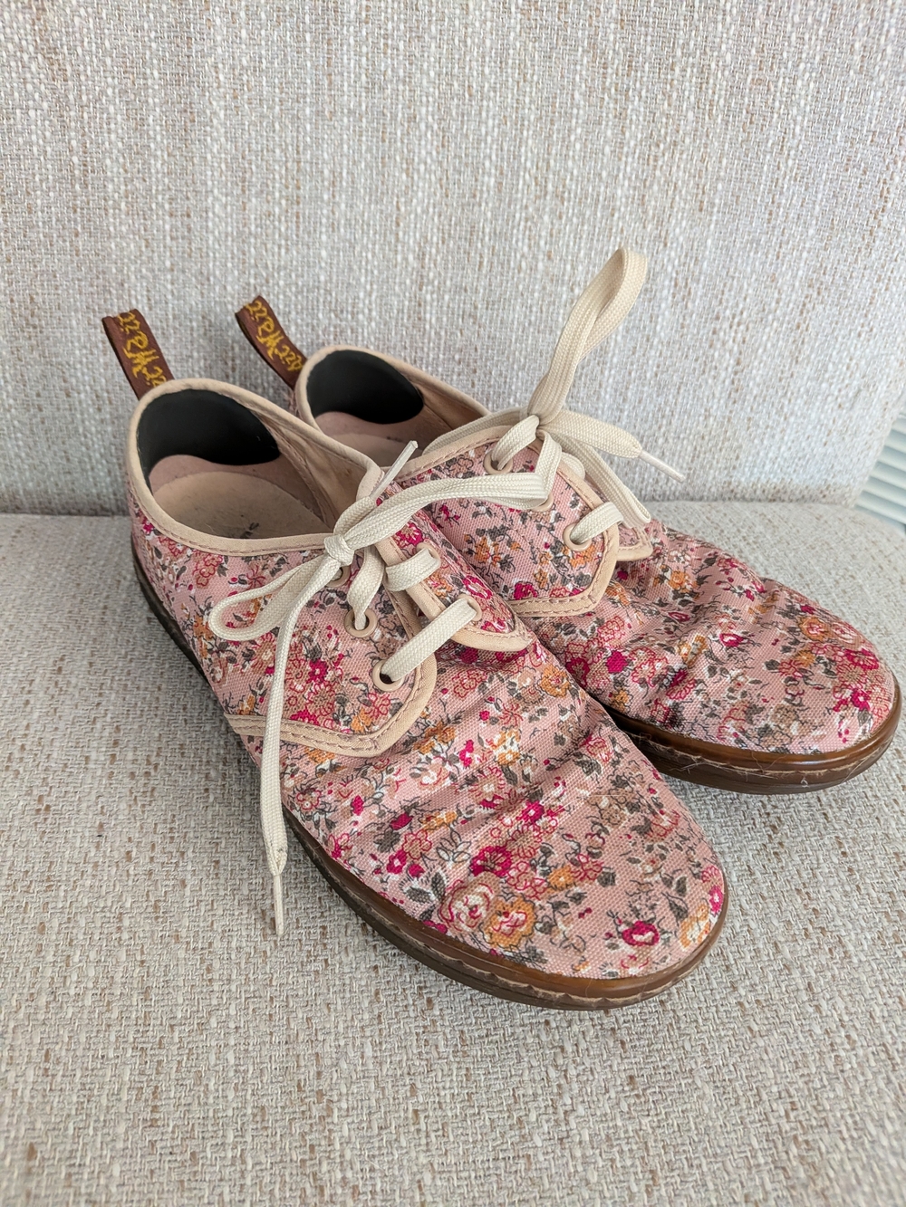Dr. Martens Pink Soho Floral Canvas Lace-Up Sneakers Size 39